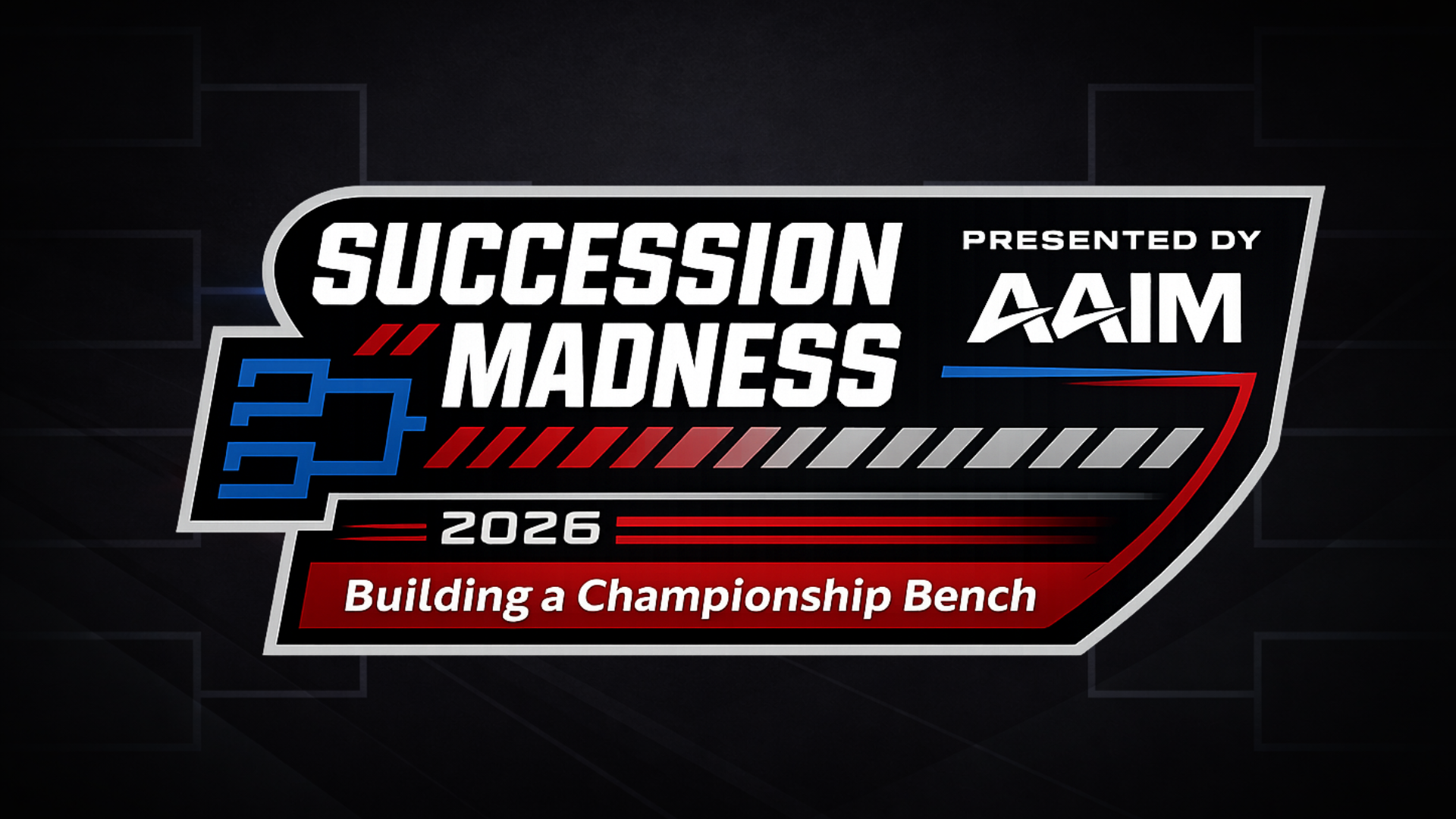 Succession planning workshop background featuring a tournament-style bracket design, representing leadership development and building a strong organizational bench.