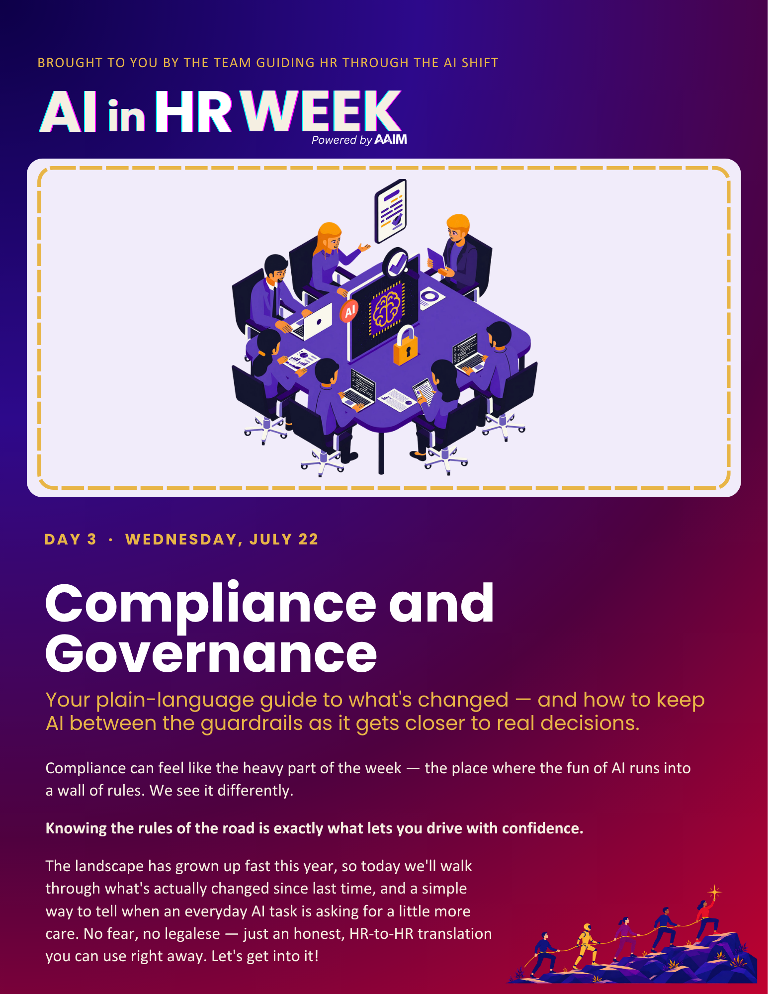 AAIM's AI in HR Week 2026 Day 3 guide — Compliance and Governance
