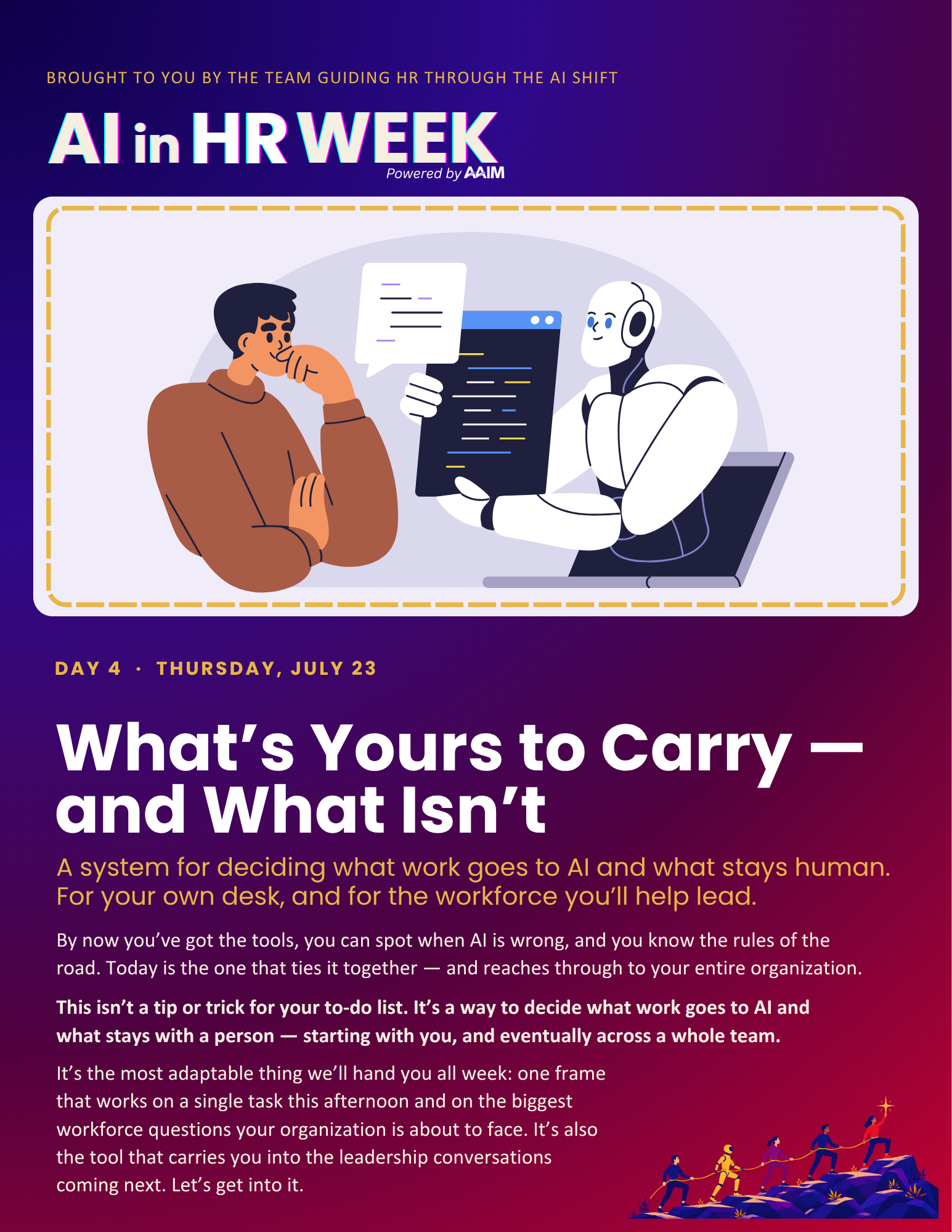 AAIM's AI in HR Week 2026 Day 4 guide — What's yours to carry